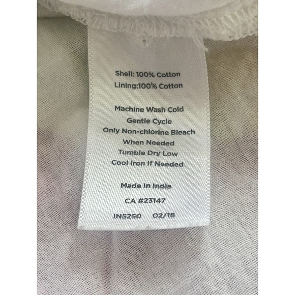 Talbots Blouse White Muticolored Flowers Dragonflies 100% Cotton Lined XL Spring - Picture 10 of 11